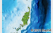 Satellite Map of Palau, political shades outside