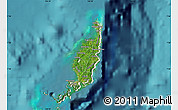 Satellite Map of Palau, shaded relief outside, satellite sea