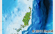 Satellite Map of Palau, single color outside, bathymetry sea, shaded relief sea