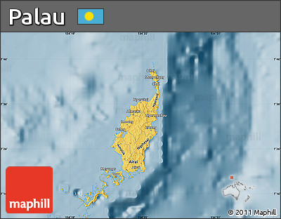 Savanna Style Map of Palau