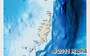 Shaded Relief Map of Palau, darken, semi-desaturated, land only