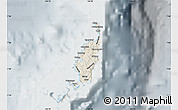 Shaded Relief Map of Palau, lighten, semi-desaturated