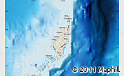 Shaded Relief Map of Palau, political outside, shaded relief sea