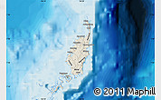 Shaded Relief Map of Palau, political shades outside