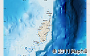 Shaded Relief Map of Palau, political shades outside, shaded relief sea