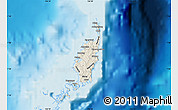 Shaded Relief Map of Palau, single color outside