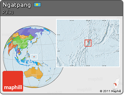 Political Location Map of Ngatpang, highlighted country