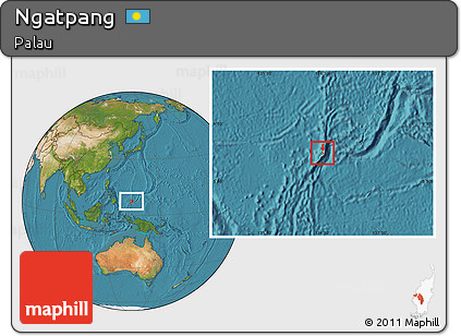 Satellite Location Map of Ngatpang, highlighted country