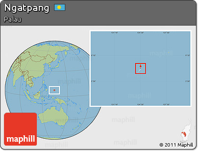 Savanna Style Location Map of Ngatpang, highlighted country
