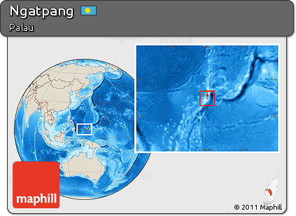 Shaded Relief Location Map of Ngatpang