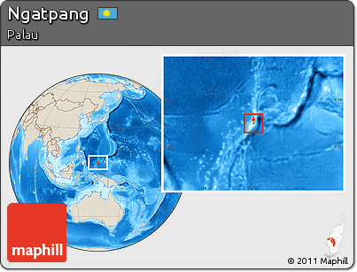 Shaded Relief Location Map of Ngatpang