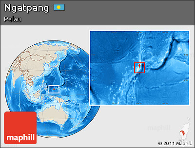 Shaded Relief Location Map of Ngatpang