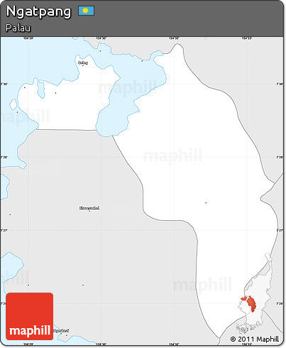 Silver Style Simple Map of Ngatpang