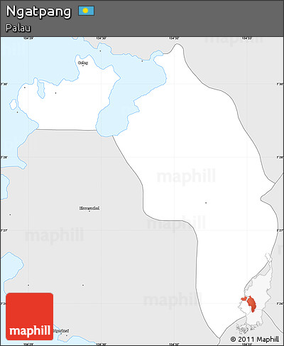 Silver Style Simple Map of Ngatpang