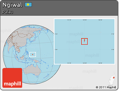 Gray Location Map of Ngiwal