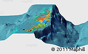 Political Panoramic Map of Palau, single color outside, satellite sea