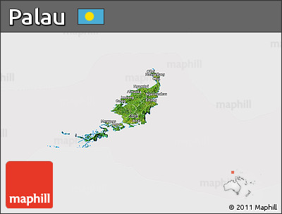 Satellite Panoramic Map of Palau, cropped outside