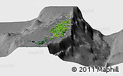 Satellite Panoramic Map of Palau, desaturated
