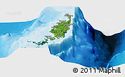 Satellite Panoramic Map of Palau, political outside