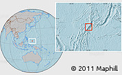 Gray Location Map of Peleliu, highlighted country, hill shading