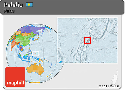 Political Location Map of Peleliu