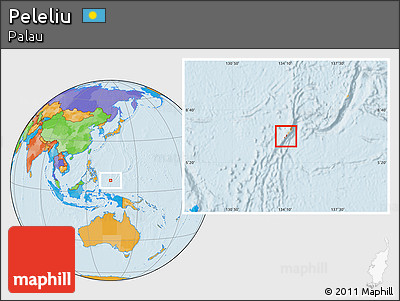 Political Location Map of Peleliu