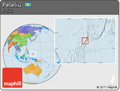 Political Location Map of Peleliu