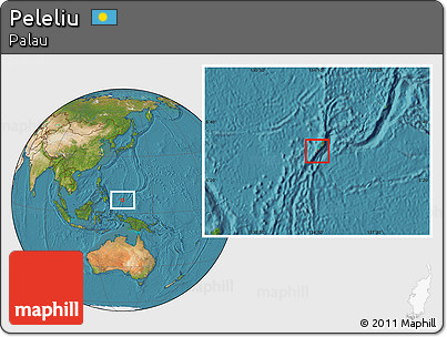 Satellite Location Map of Peleliu