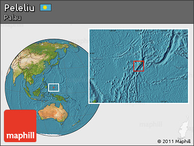 Satellite Location Map of Peleliu