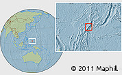 Savanna Style Location Map of Peleliu, highlighted country, hill shading