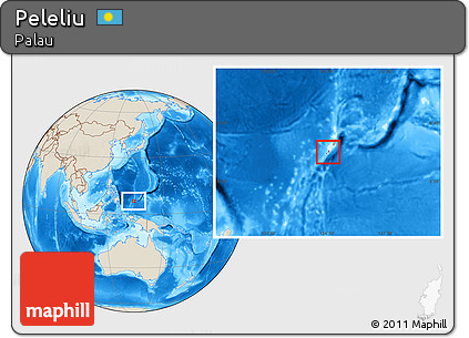 Shaded Relief Location Map of Peleliu