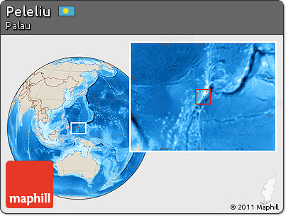 Shaded Relief Location Map of Peleliu