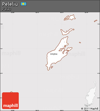 Classic Style Simple Map of Peleliu, cropped outside