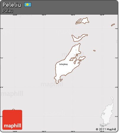 Classic Style Simple Map of Peleliu, cropped outside
