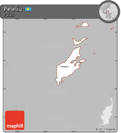 Gray Simple Map of Peleliu, cropped outside