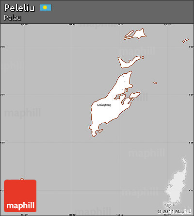 Gray Simple Map of Peleliu, cropped outside