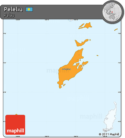 Political Simple Map of Peleliu, single color outside