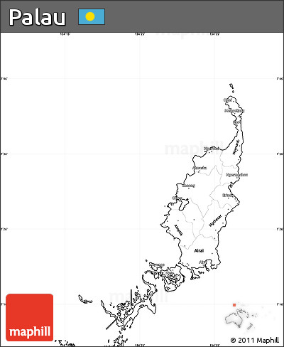 Blank Simple Map of Palau