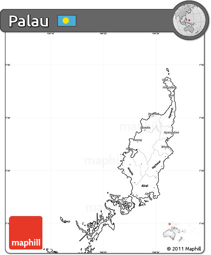 Blank Simple Map of Palau