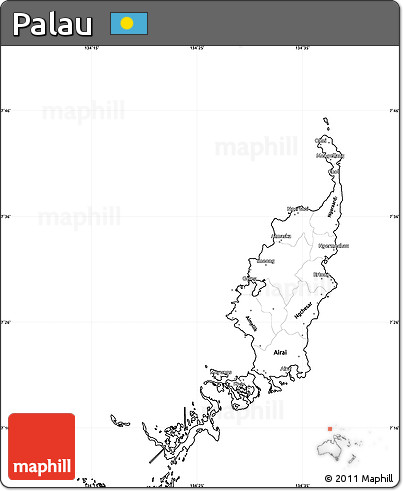 Blank Simple Map of Palau