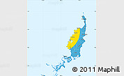 Flag Simple Map of Palau, single color outside, borders and labels, flag aligned to the middle