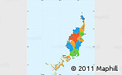 Political Simple Map of Palau, single color outside, borders and labels