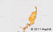 Political Shades Simple Map of Palau, cropped outside