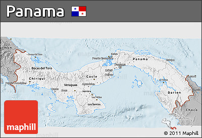 Gray 3D Map of Panama