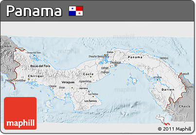 Gray 3D Map of Panama
