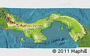 Physical 3D Map of Panama, satellite outside