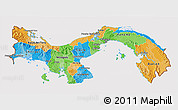 Political 3D Map of Panama, cropped outside