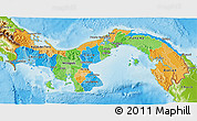 Political 3D Map of Panama, physical outside