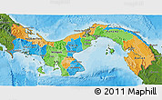 Political 3D Map of Panama, satellite outside, bathymetry sea