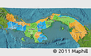 Political 3D Map of Panama, satellite outside